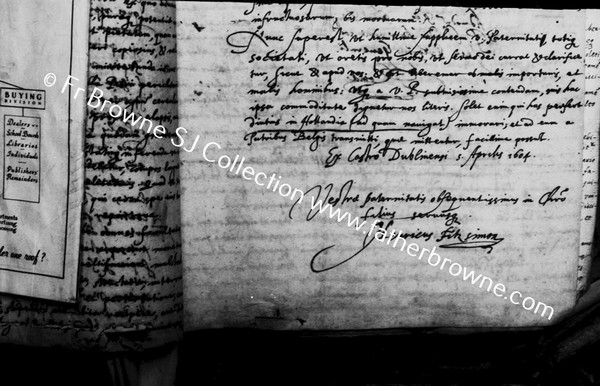 COPY NEGS THE FR.FITZSIMON'S LETTERS COPIED FOR LUDERG BRELER